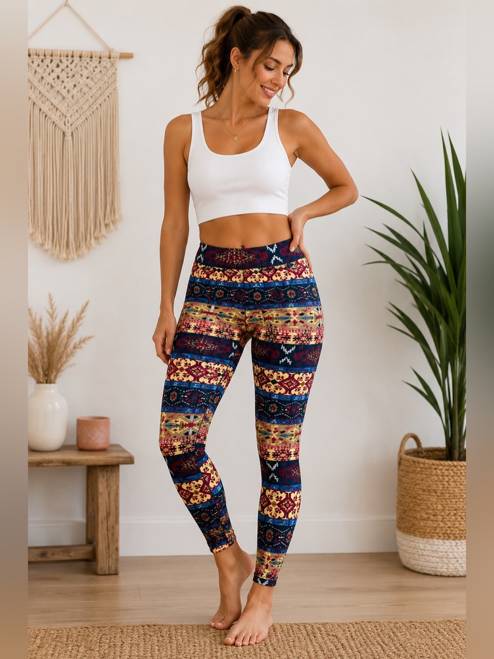 LuLaRoe OS Leggings Buttery Soft Southwestern Aztec Print Multicolor